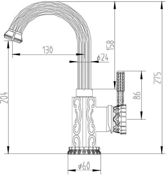 Смеситель для раковины ZORG Antic A 113U-BR бронза